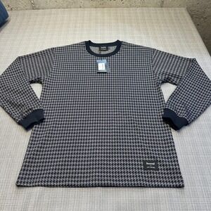New Bound x Matt Helders Navy Dogtooth Sweater Mens Medium Pullover Preppy